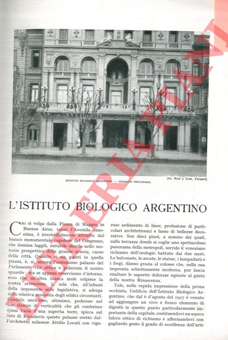 - - L'Istituto Biologico Argentino.