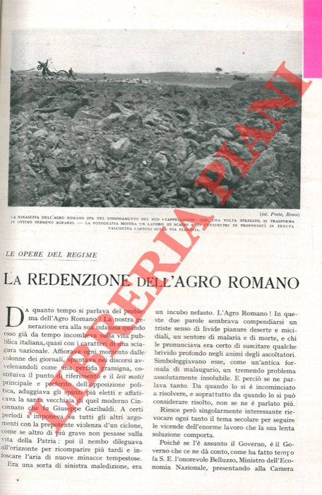 INCISA Secondo - - La redenzione dell'Agro Romano.