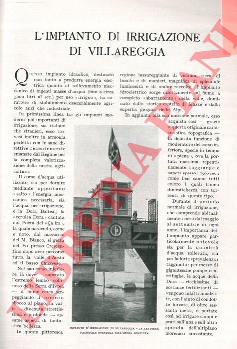 LONGOBARDI Gabriele - - L'impianto d'irrigazione di Villareggia.