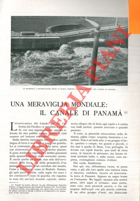 TEGANI Ulderico - - Una meraviglia mondiale: il Canale di Panam.