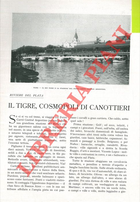 TEGANI Ulderico - - Riviere del Plata. Il Tigre, cosmopoli di canottieri.