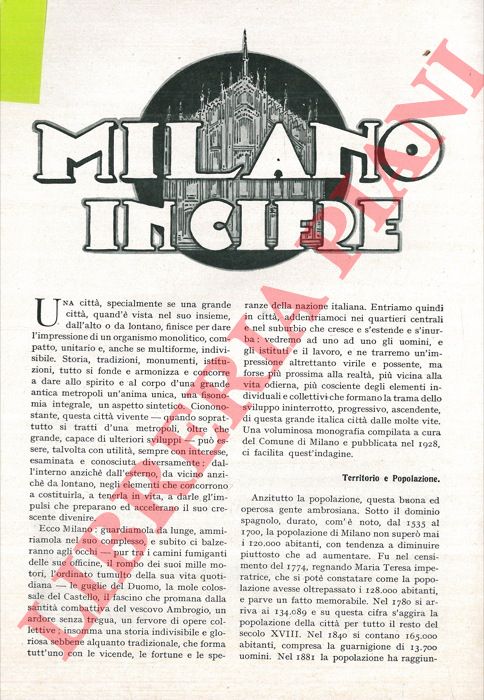 SANUDO M. - - Milano in cifre.