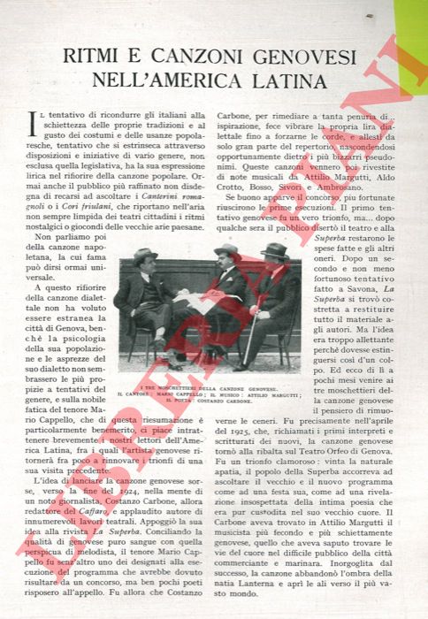 TRABUCCO L. - - Ritmi e canzoni genovesi nell'America Latina.