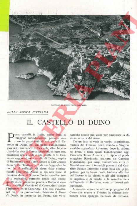 DE' PASSERA G. - - Il castello di Duino.