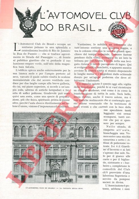- - L'Automovel Club do Brasil.