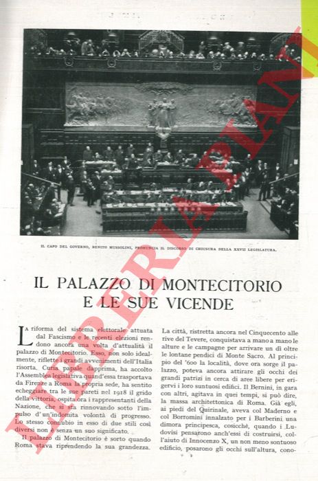 FREMIOTTI Pietro - - Il Palazzo di Montecitorio e le sue vicende.
