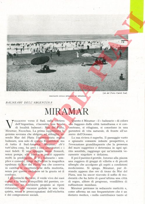 - - Balneari dell'Argentina. Miramar.