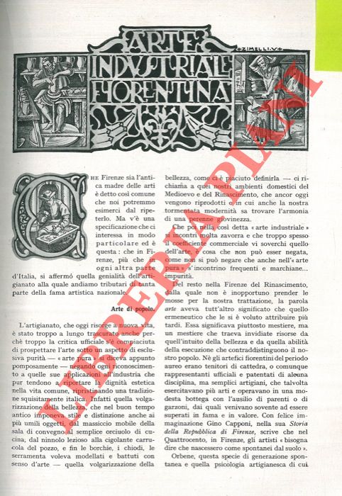 BANDINI BUTI Antonio - - Arte industriale fiorentina.
