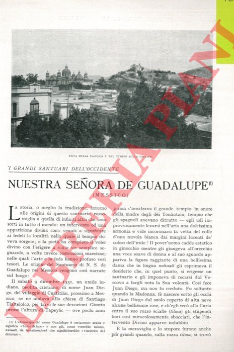 CALLEGARI G. V. - - Nuestra Senora de Guadalupe (Messico) .