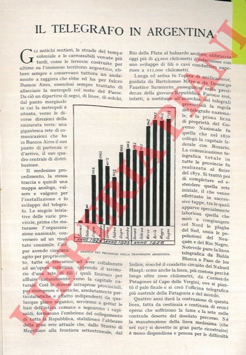 - - Il telegrafo in Argentina.
