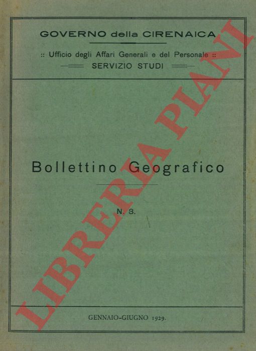 Governo della Cirenaica - - Bollettino geografico n. 8.