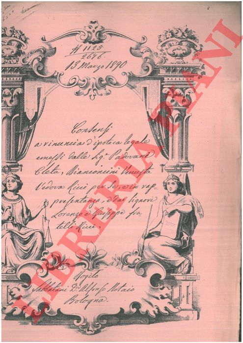 Padovani - Bianconcini - Rini - - Consensi a rinunzia d'Ipoteca legale.