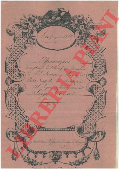 SS. Maria e Lucia di Porta Castello a Bologna - Tanari - - Affrancazione su fabbricati posti in Via Paglia Corta n. 901 e in Via Avesella n.902-903-904 a Bologna.