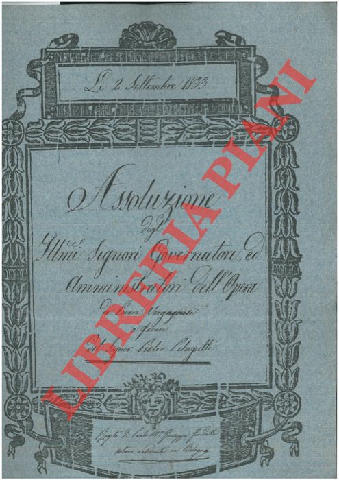 Opera dei poveri vergognosi - Pelagatti - - Assoluzione per una casa posta nel Comune di San Giorgio di Piano.