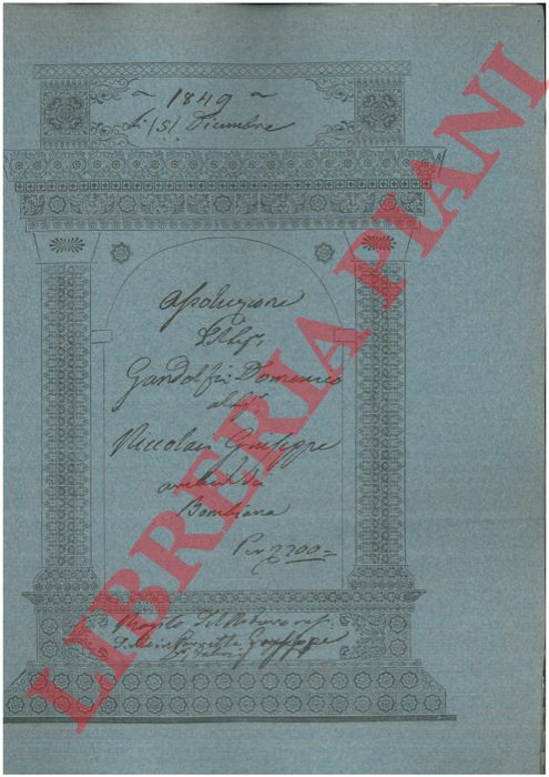 Gandolfi - Niccolai - - Assoluzione per stabili posti in Bombiana a Gaggio Montano.