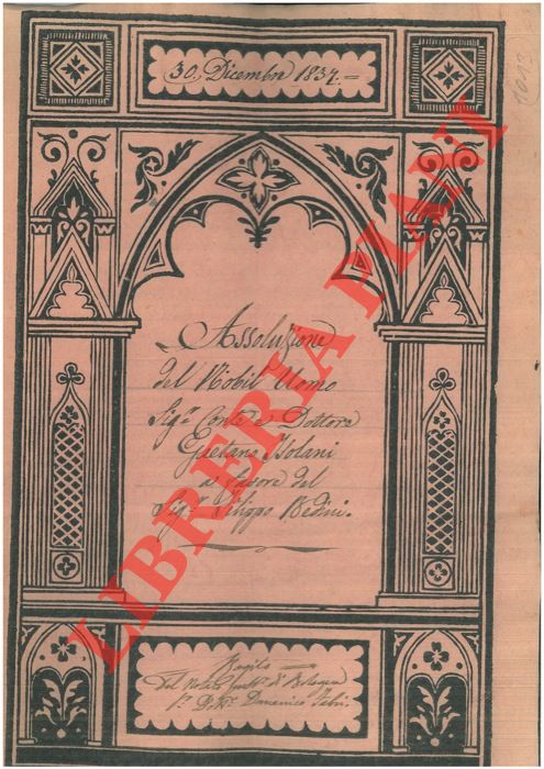 Isolani - Bedini - - Assoluzione per un predio detto Ponte da Ronca.