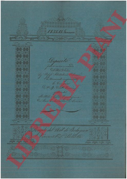 Silvani - Depotazione dei beni ecclesiastici di Lucca - - Deposito di documenti comprovanti la compra di nove diretti domini di beni posti a Bologna spettandi ai beni ecclesiastici di Lucca.