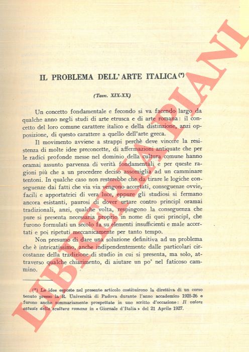 ANTI Carlo - - Il problema dell'arte italica.