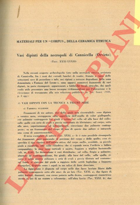 MINTO A. - - Vasi dipinti della necropoli di Cannicella (Orvieto) .