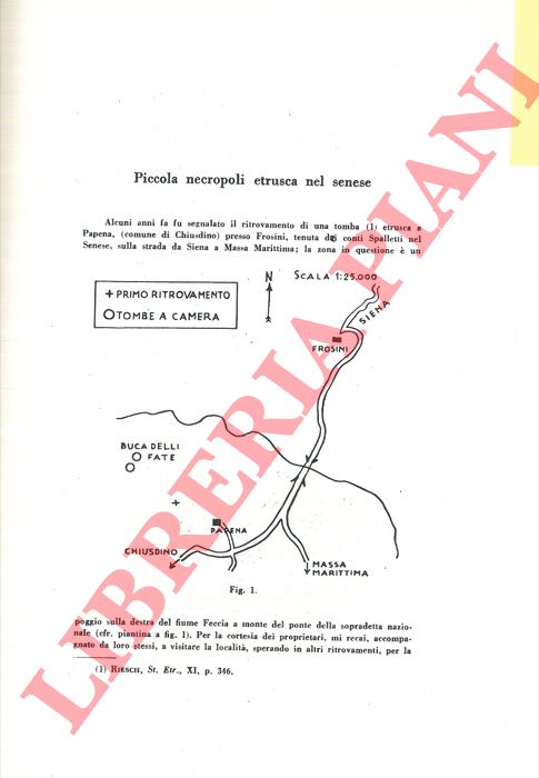 RITTATORE F. - - Piccola necropoli etrusca nel senese.