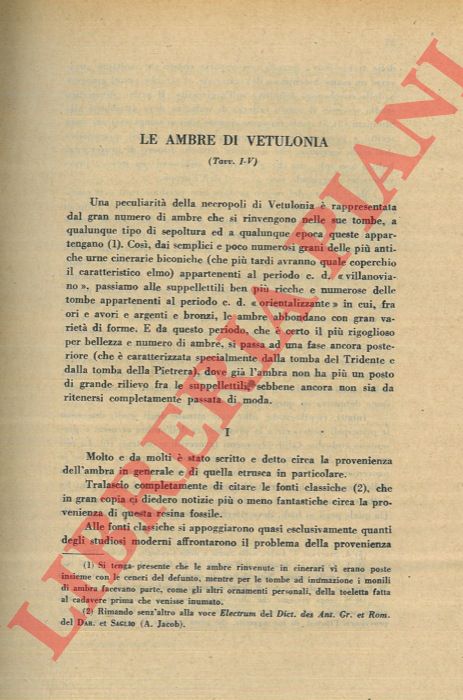 MASSARO D. - - Le ambre di Vetulonia.
