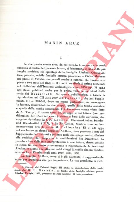 SLOTTY Fr. - - Manin Arce. Etrusco Manin.