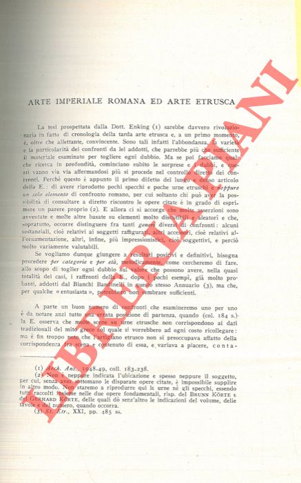 NEPPI MODONA Aldo - - Arte imperiale romana ed arte etrusca.