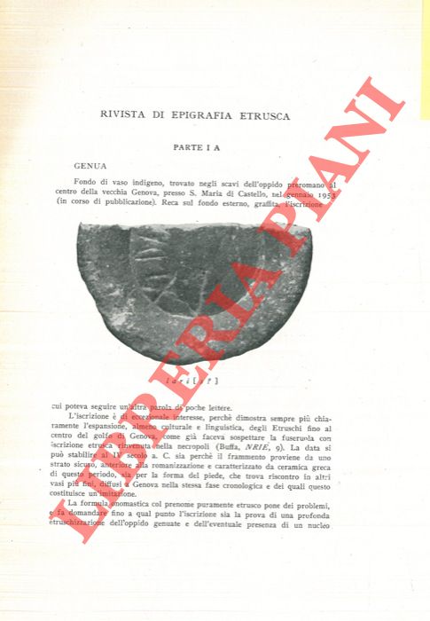 AMBROSETTI C. - ARIAS P. E. - LAMBOGLIA G. - MAETZKE G. - - Rivista di epigrafia etrusca.