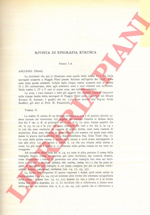 LAMBRECHTS Roger - - Rivista di epigrafia etrusca.