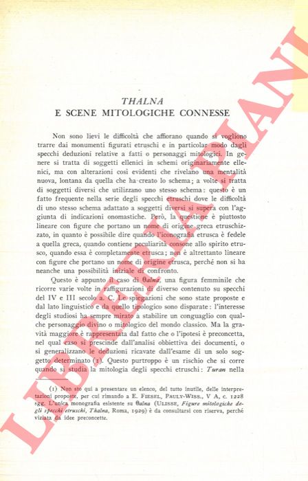CAMPOREALE Giovannangelo - - Thalna e scene mitologiche connesse.