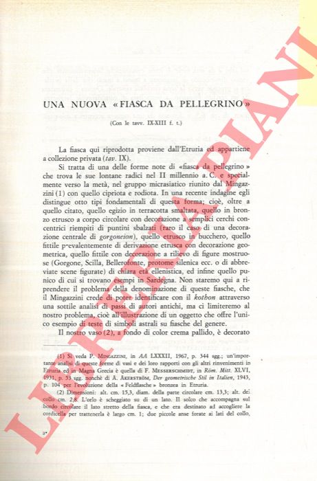 ARIAS Paolo Enrico - - Una nuova 'fiasca da pellegrino' .