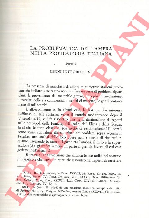 NEGRONI CATACCHIO N. - GUERRESCHI G. - - La problematica dell'ambra nella protostoria italiana.