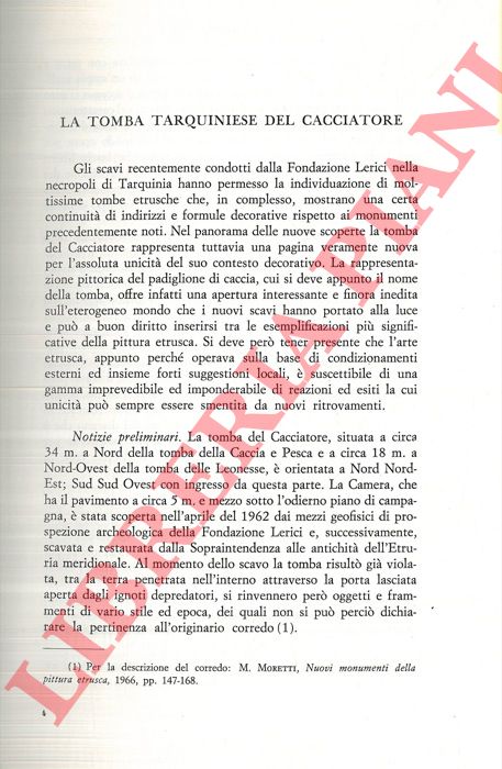 TONINI Anna - - La tomba tarquiniese del Cacciatore.