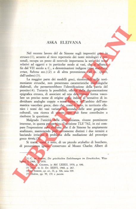 MAGGIANI Adriano - - Aska Eleivana.