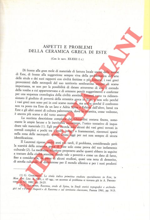 FAVARETTO Irene - - Aspetti e problemi della ceramica greca di Este.