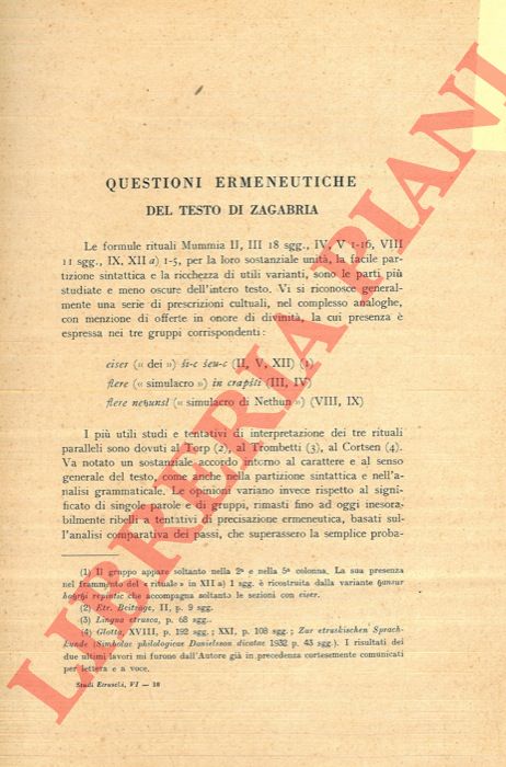 PALLOTTINO M. - - Questioni ermeneutiche del testo di Xagabria.