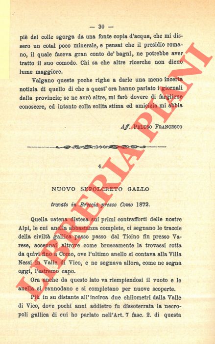 GAROVAGLIO A. - - Nuovo sepolcreto gallo.