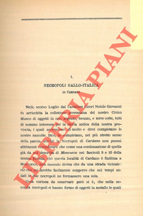 GAROVAGLIO A. - - Necropoli gallo-italica di Cardano.