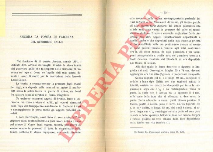 GIUSSANI A. - - L'iscrizione votiva di Olonio.