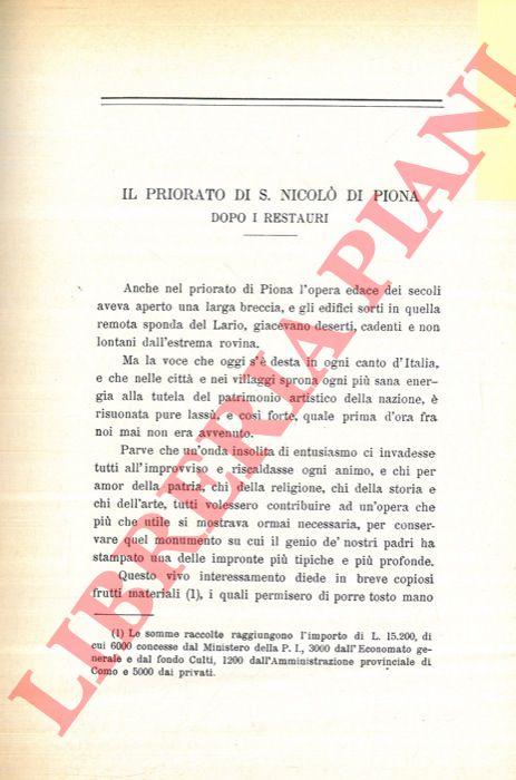 GIUSSANI Antonio - - Il Priorato di S. Nicol di Piona dopo i restauri.