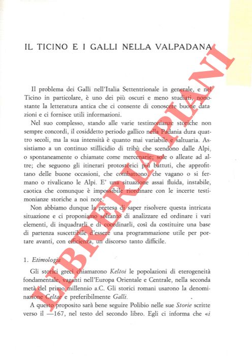 CRIVELLI Aldo - - Il Ticino e i Galli nella Valpadana.