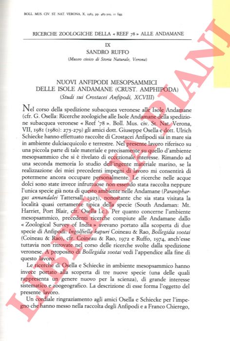 RUFFO Sandro - - Nuovi anfipodi mesopsammici delle Isole Andamane (Crustacea, Amphipoda) .