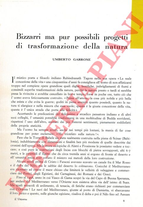 GARRONE Umberto - - Bizzarri ma pur possibili progetti di trasformazione della natura.