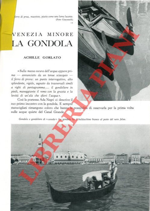 GORLATO Achille - - Venezia minore: la gondola.