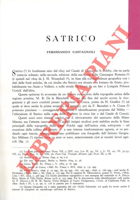CASTAGNOLI Ferdinando - - Satrico.