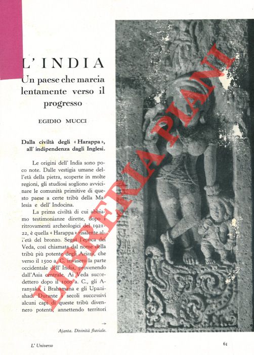 MUCCI Egidio - - L'India, un Paese che marcia lentamente verso il progresso.