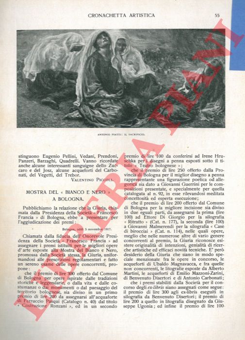 PICA Vittorio - DE CAROLIS Adolfo - BARUFFI Alfredo - - Mostra del 'Bianco e Nero' a Bologna.