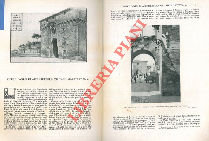 SELVELLI Cesare - - Opere fanesi di architettura militare malatestiana.