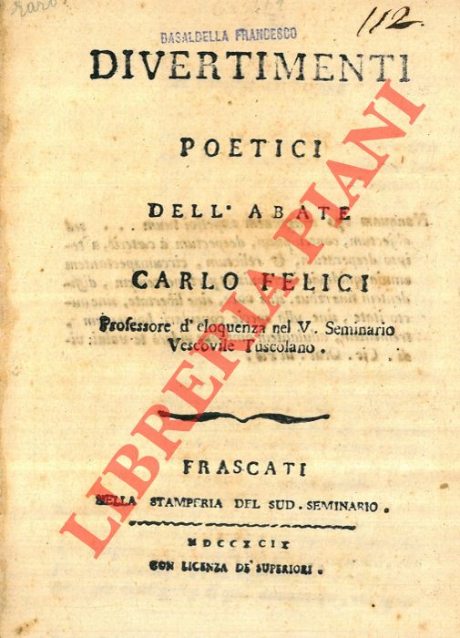 FELICI Carlo - - Divertimenti poetici.