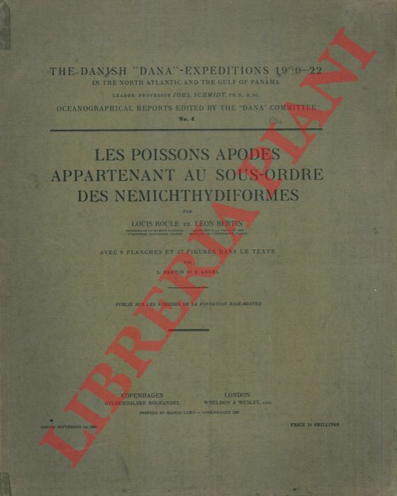 ROULE Louis -BERTIN Lon - - Les poissons apodes appartenant au sous-ordre des Nemichtydiformes.